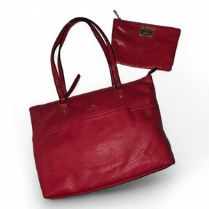 Juicy Couture Bag, Elegant Red Leather Tote